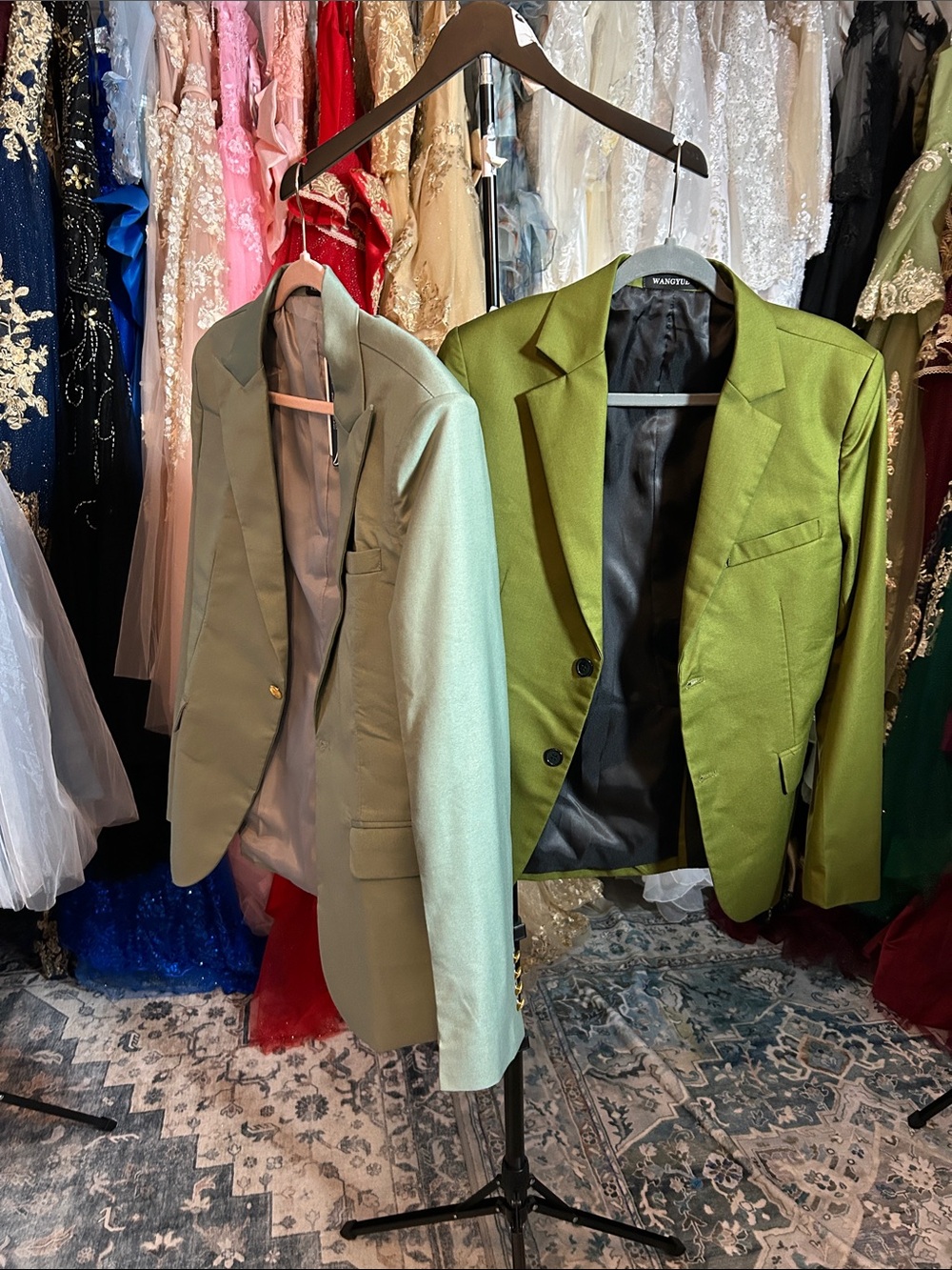 Mango Olive and Sage Men's Blazers - Dual-Tone Tailored Sport Coats